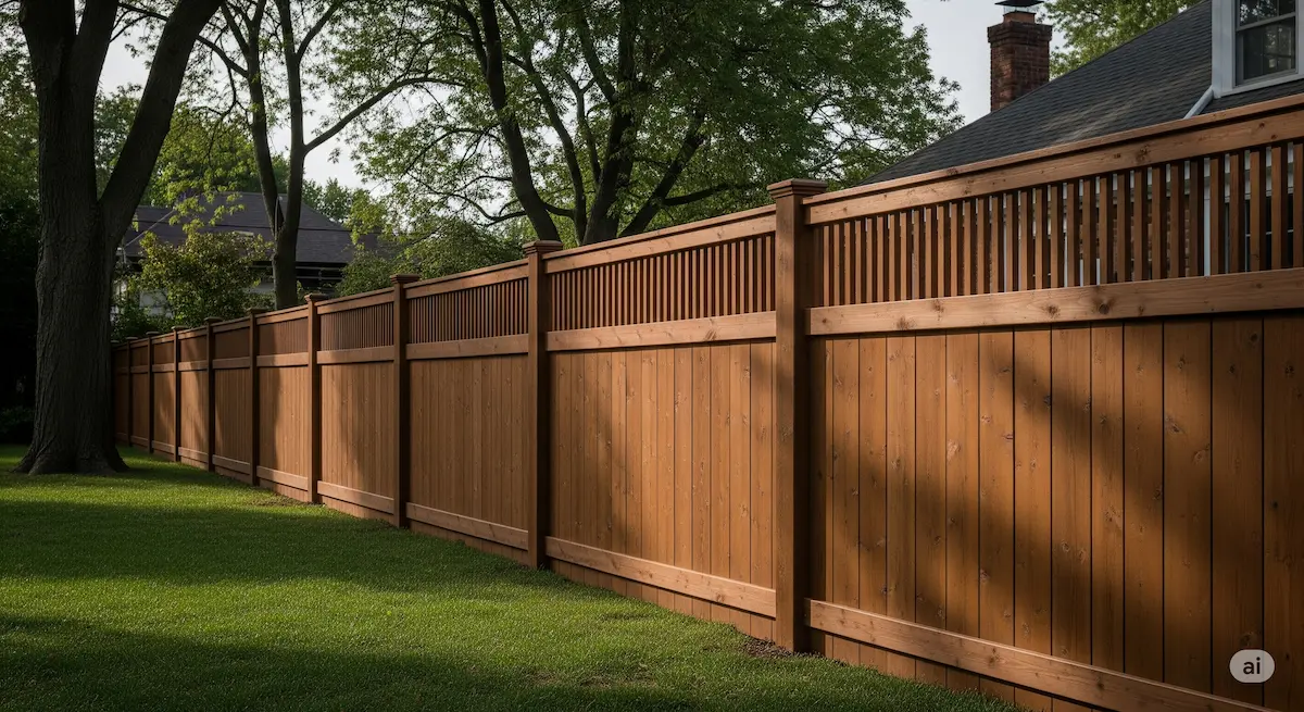 Newly installed wooden fence in a Buffalo neighborhood, suggesting a need for installation permits.
