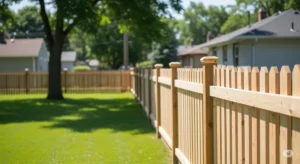 Recently completed cedar fence installation in a Buffalo, NY neighborhood.