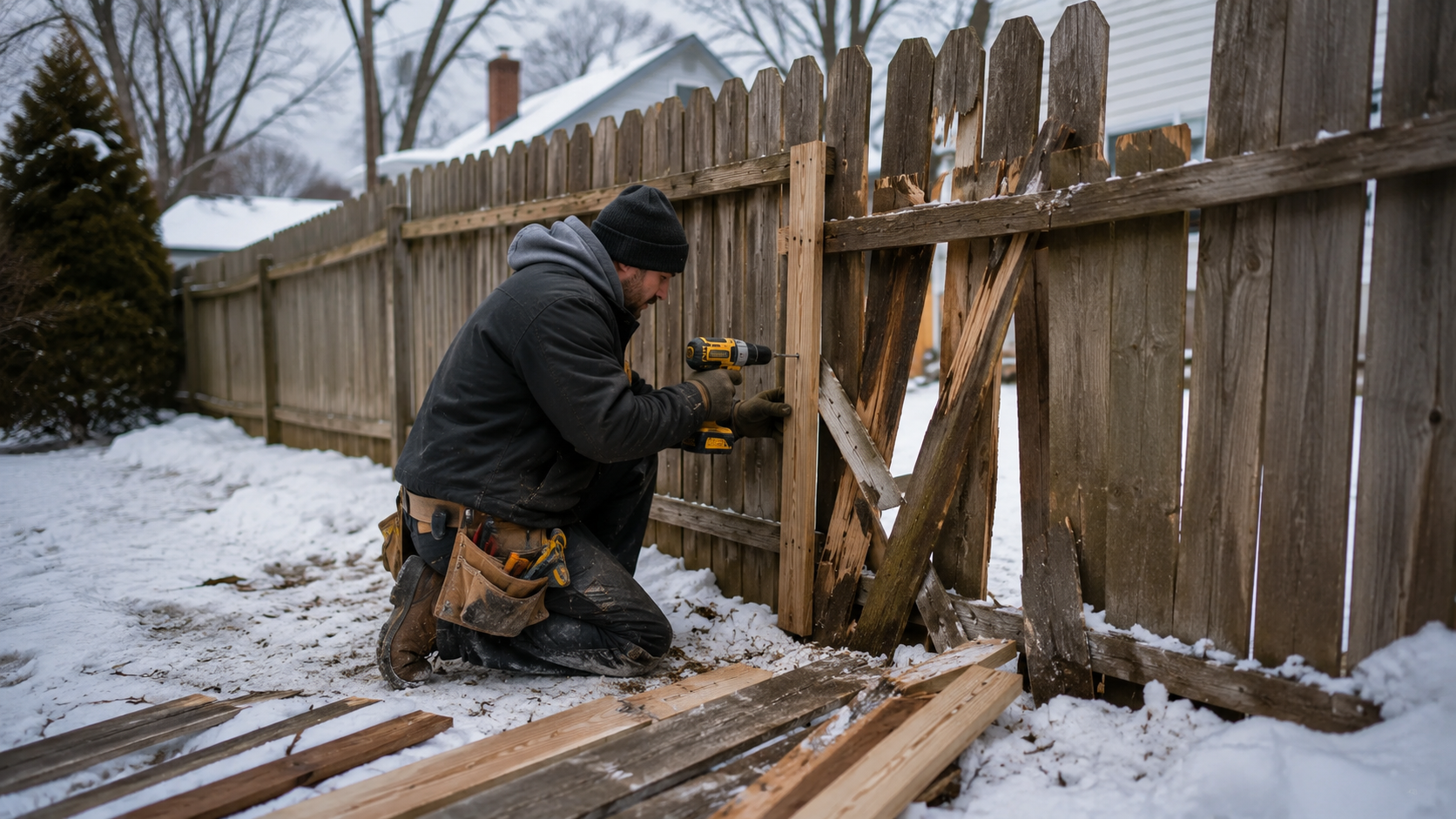 Fence Repair Near Me for Buffalo Wind & Snow Damage