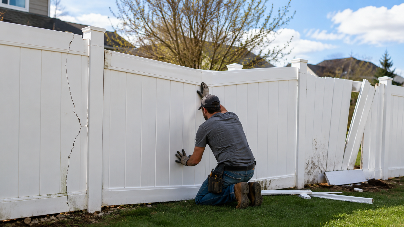 Vinyl Fence Repair for Buffalo Storm and Crack Damage
