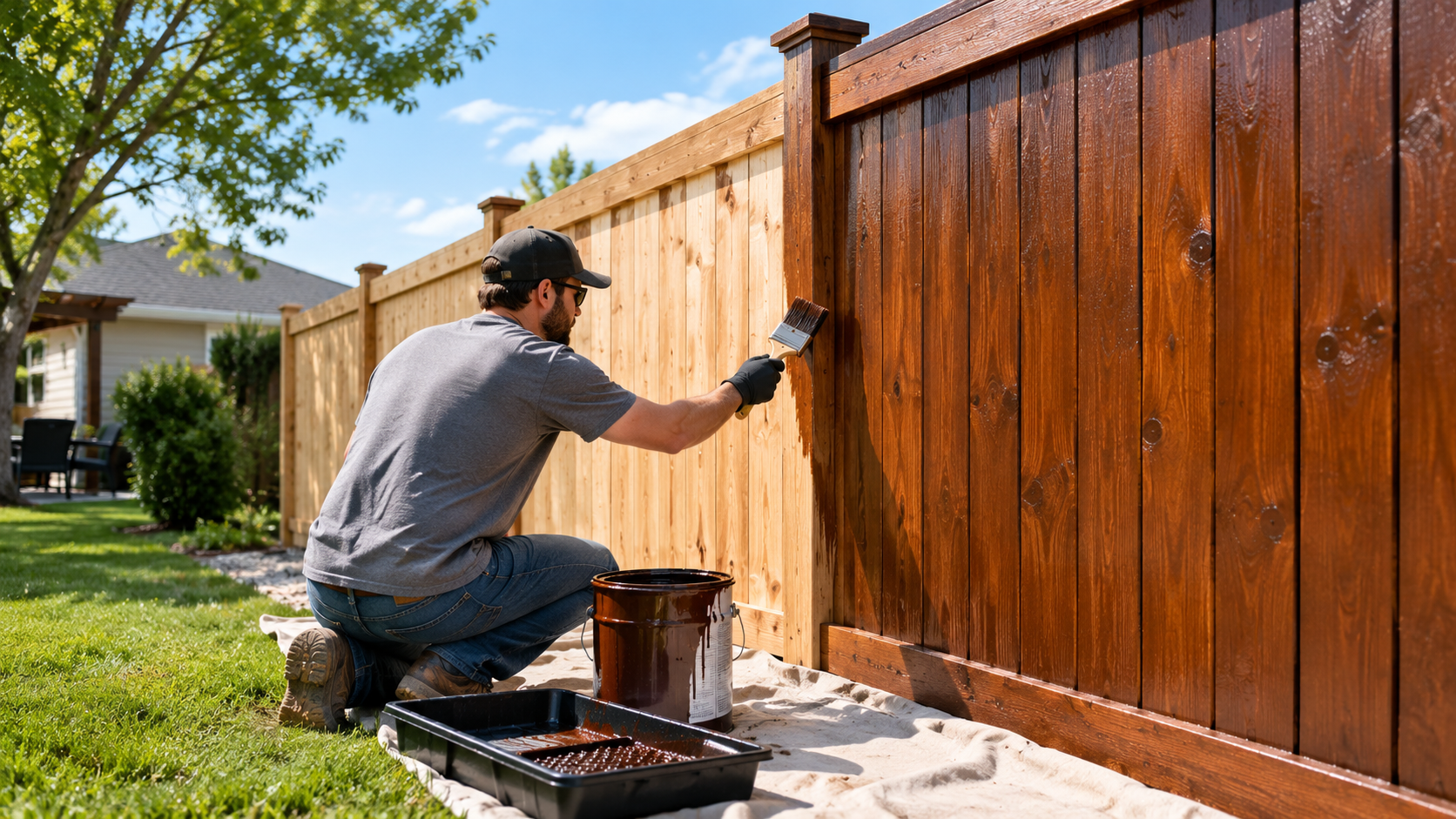 DIY Fence Staining
