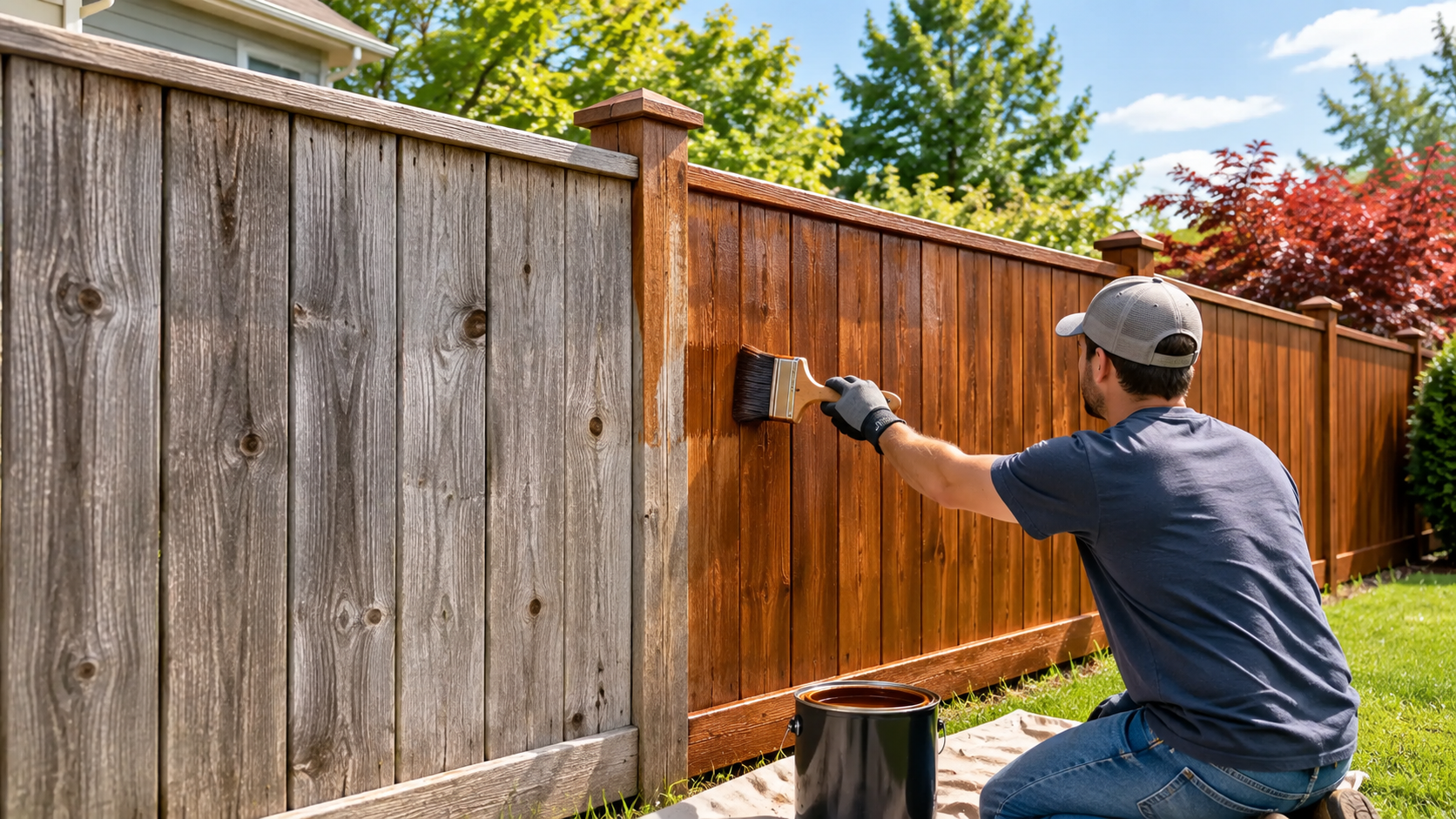 Stain a Wood Fence in Western